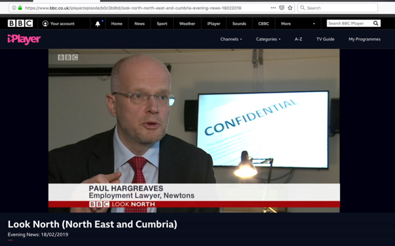 Paul Hargreaves of Newtons Solicitors on BBC Look North