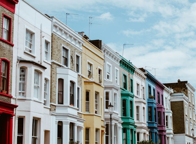 Row of properties in the UK