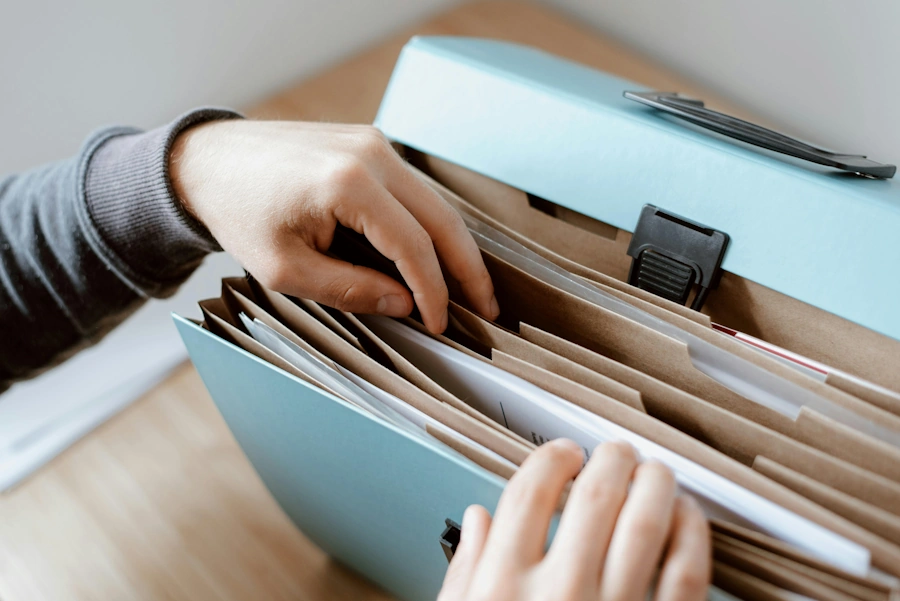 A person filing updated company documents.